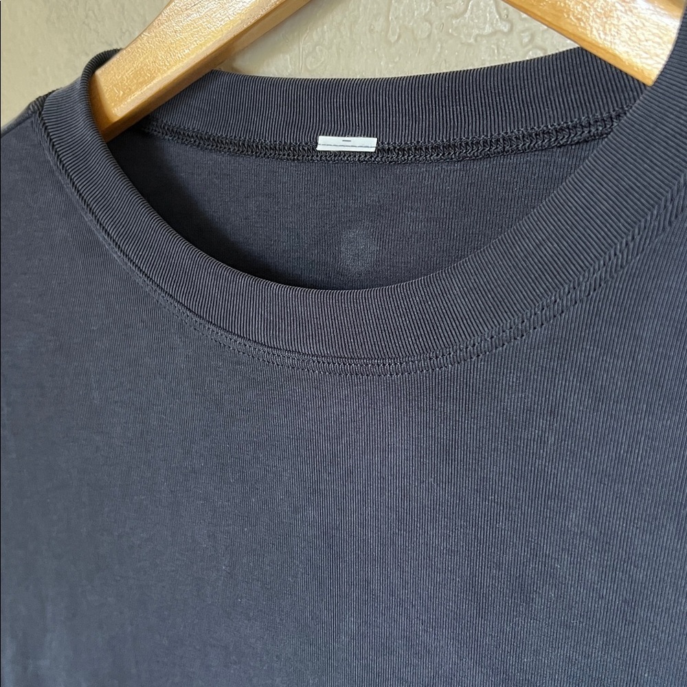 Lululemon charcoal black drapey ruched side wrap dress - Picture 5 of 7